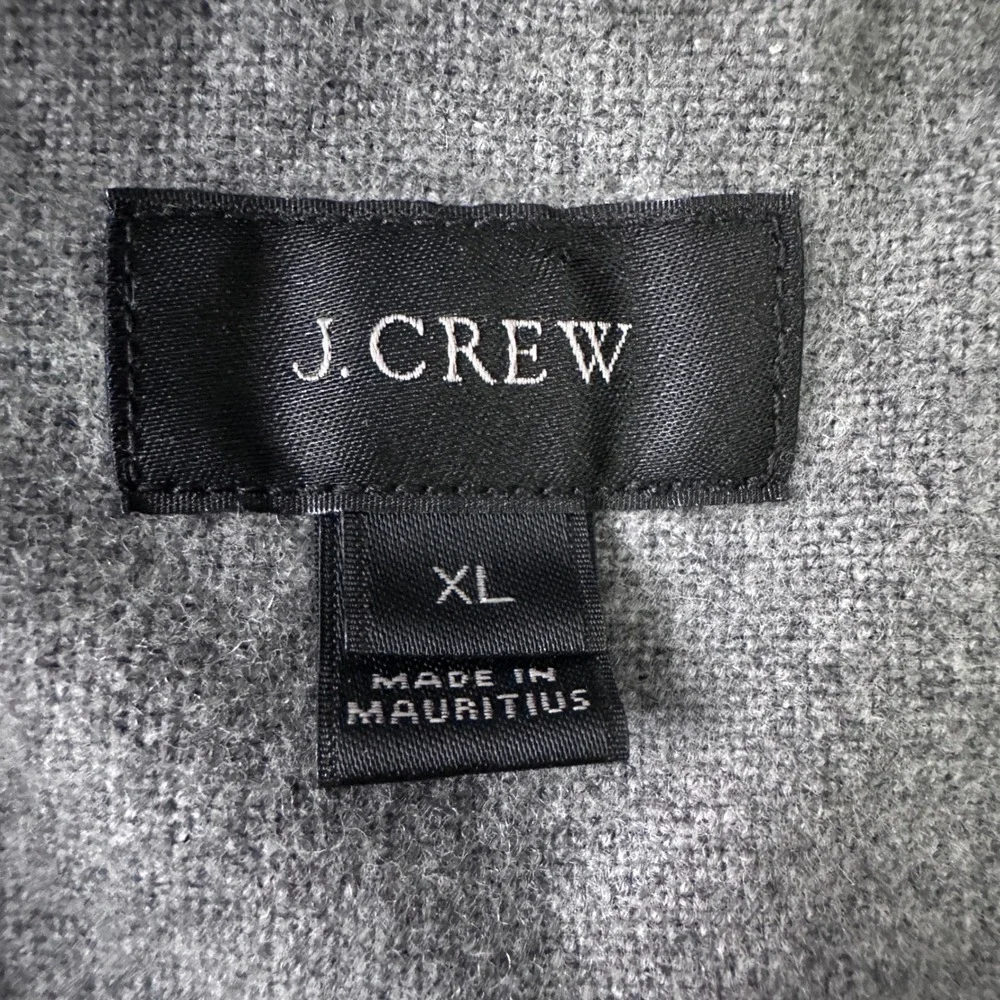 J. Crew Mens XL‎ Gray Cotton Wool Elbow Patch Button Flannel Shirt Long Sleeve